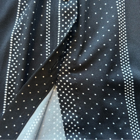 Emma & Michele | Button Down Front Tie Black & White Midi Dress Size L - Picture 14 of 14